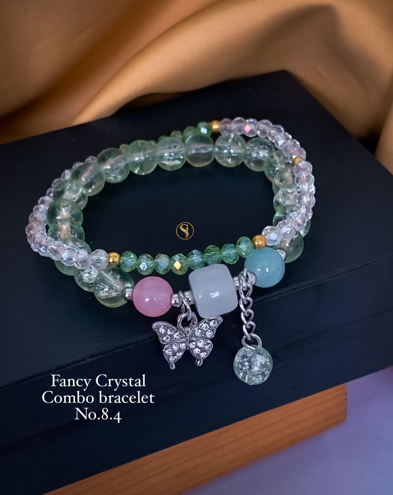 2 Fancy Designer Crystal Combo Bracelets Wholesale Price In Surat
